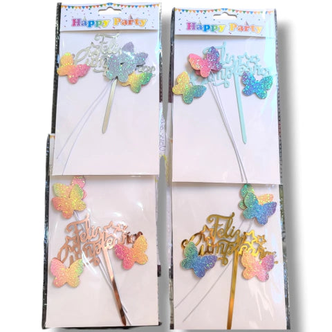CL3-Topper feliz cumpleaños con mariposas