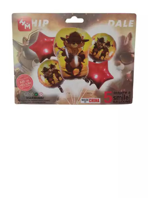 CL3-SET DE GLOBOS CHIP Y DALE AL RESCATE X 5 PCS