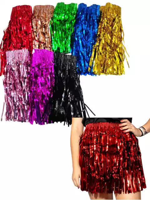 CL3-pollera hawaiana metalizado colores al azar