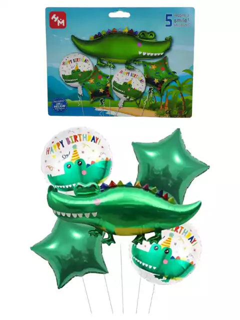 CL3-COMBO DE GLOBOS COCODRILO X 5 PCS.