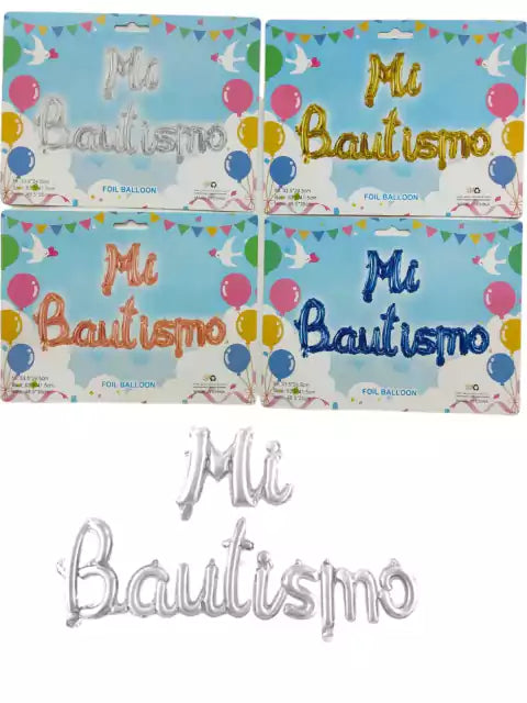 CL3-GLOBO LETRA MI BAUTISMO CURSIVA