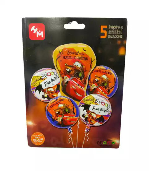 CL3-COMBO DE GLOBOS X 5 HALLOWEEN CARS