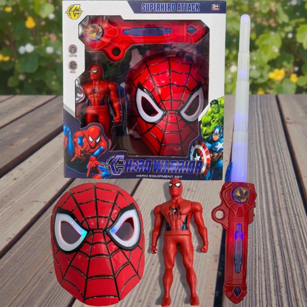 IHT-MASCARA SPIDERMAN CON MU?ECO Y ESPADA CON LUZ