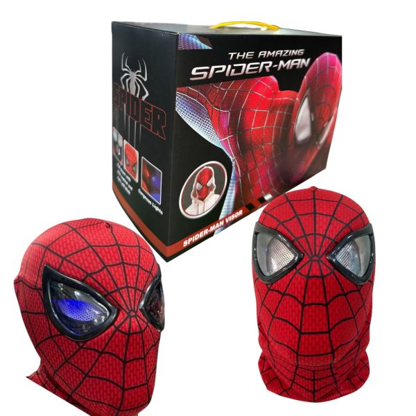 MASCARA SPIDERMAN CON LUZ Y ABRE Y CIERRA EL OJO