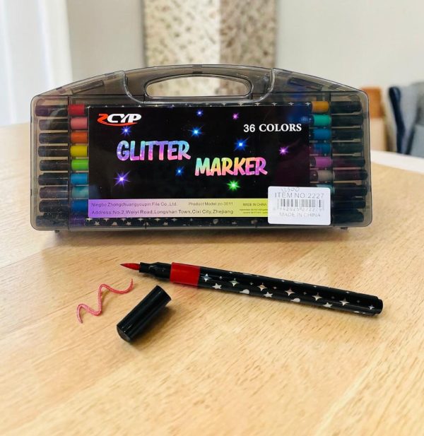 FIBRA MARCADOR GLITTER x36