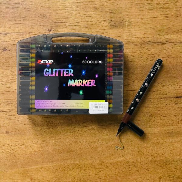FIBRA MARCADOR GLITTER x60