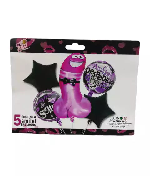 CL3-GLOBO X 5 UNIDAD despedida de soltera estrellas negras