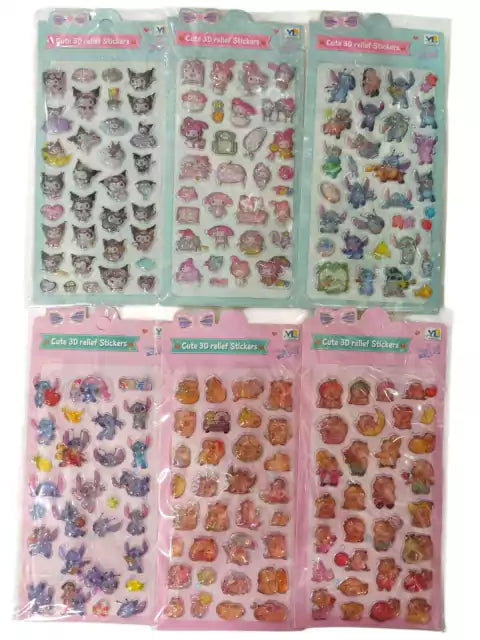 CL3-STIKERS 3D KUROMI STICH CAPIBARA