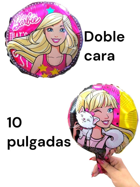 GLOBO BARBIE 10 PULGADAS DE 50 PCS dos caras