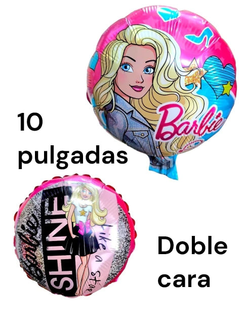 GLOBO BARBIE 10 PULGADAS DE 50 PCS dos caras