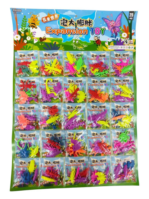 CL3-BICHOS DE GOMA CRECEN EN EL AGUA X 25 BOLSITA DE 4 BICHOS