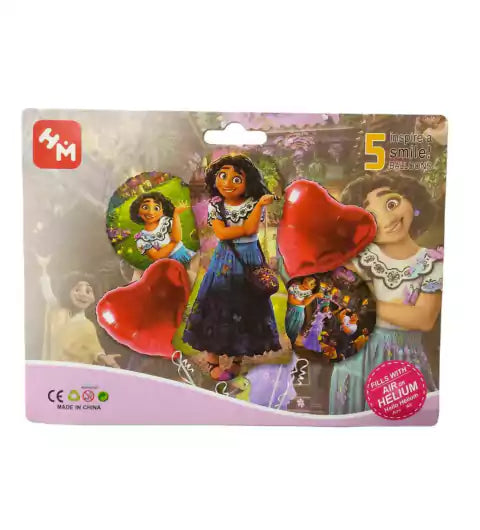 CL3-COMBO DE GLOBOS X 5 ENCANTO CORAZON ROJO
