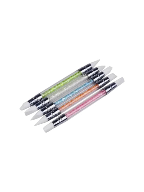 SET X 5 PINCELES DOBLE PUNTA SILICONA ELOÍSE (COD. 61735)