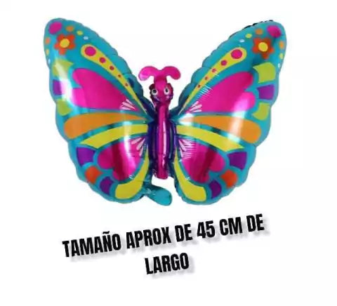 CL3-GLOBO MARIPOSA CELESTE CON ROSA X 10 UNIDAD