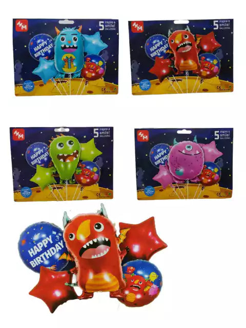 CL3-GLOBO PERSONAJES MONSTRUO X 5 PCS.