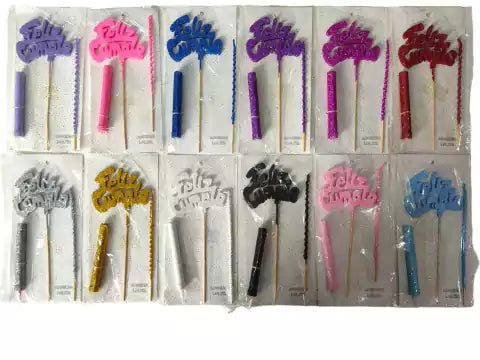 CL3-TOPPER X 3 VELA Y BENGALA (Elegir color en whatsapp