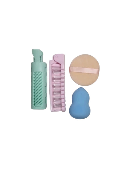 GMF-Set esponjas de maquillaje+ rulero + cepillo plegable ( Ht-2437)