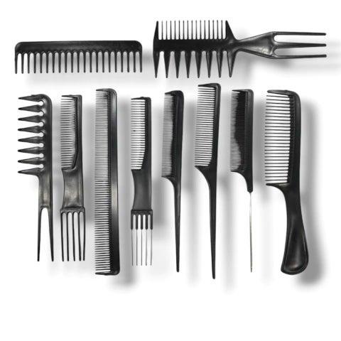 GMF-SET DE PEINES X10 PARA PELUQUERÍA COD.HT188