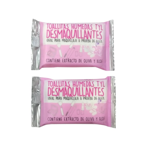 GMF-TOALLITAS HÚMEDAS TYL DESMAQUILLANTES IDEAL PARA MAQUILLAJE A PRUEBA DE AGUA COD.TYL0076