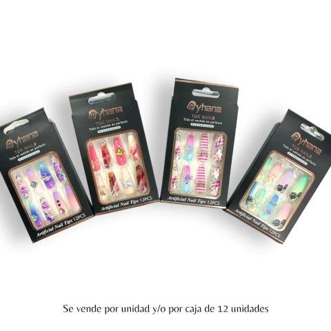 GMF-UÑAS POSTIZAS BALLERINA CON DISEÑOS RYHANA COD.52044