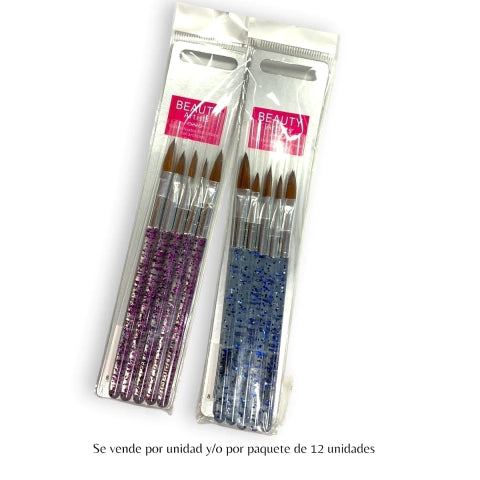 GMF-PINCEL DE ACRÍLICO CERDAS SINTÉTICAS X5 TAMAÑOS BEAUTY ARTISTS COD.75621