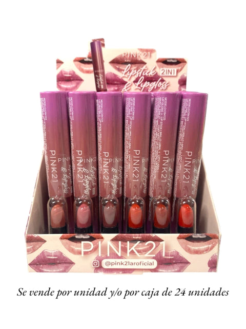 GMF-BRILLO LABIAL + LÁPIZ LABIAL 2 EN 1 COD. 58665