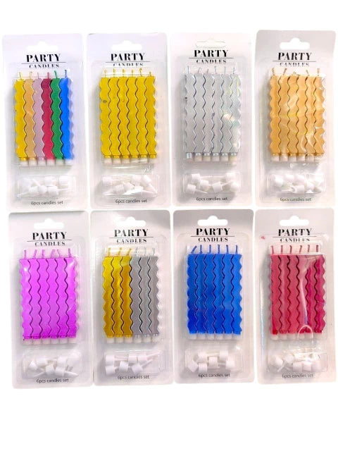 VELAS RIZOS X6 UNIDADES METALIZADOS
