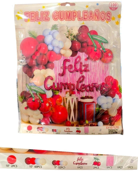 SET DE GLOBOS COMPLETO CEREZAS