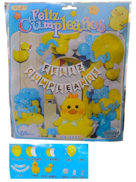 SET DE GLOBOS COMPLETO POLLITO