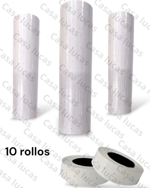 rollo etiquetadora adhesivas blanco para precios x10