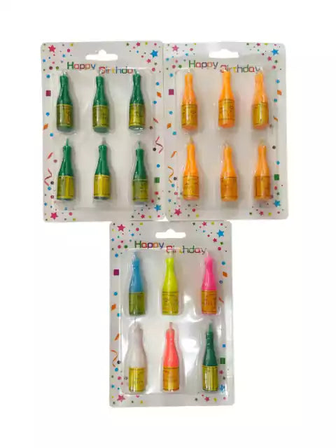 CL3-VELA FORMA BOTELLA X 6 UNIDADES