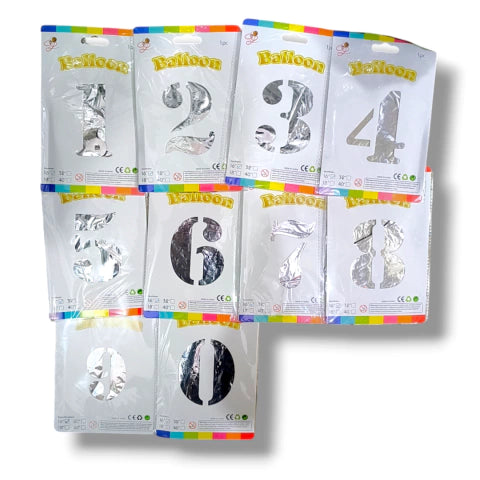 CL3-Globo número de 16 pulgadas plateado