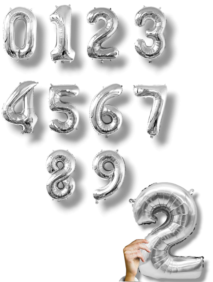 CL3-Globo número de 16 pulgadas plateado