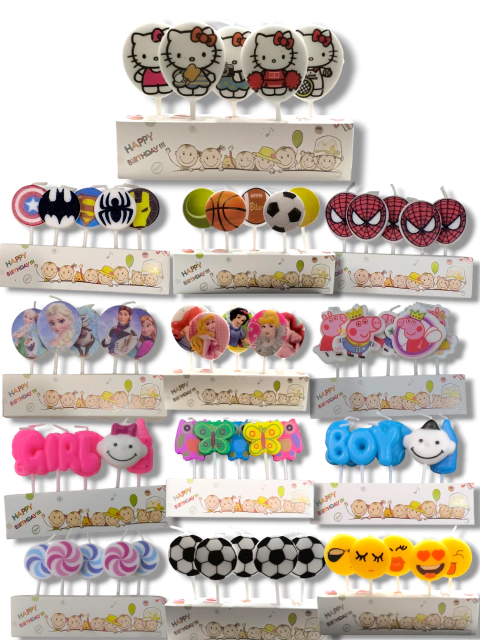 CL3-Velas x5 unidades varios personajes