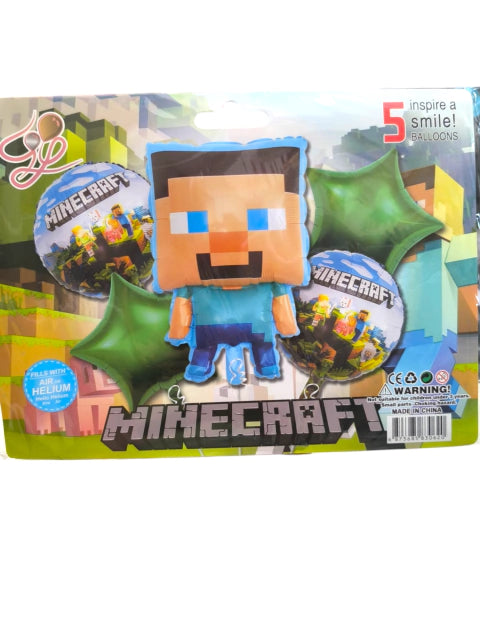 CL3-SET de globos x5 unidades Minecraft