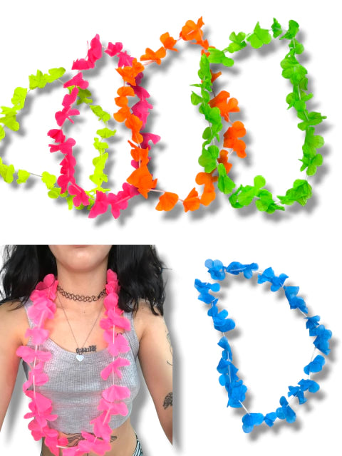 CL3-Collar hawaiana 12 unidades de colores