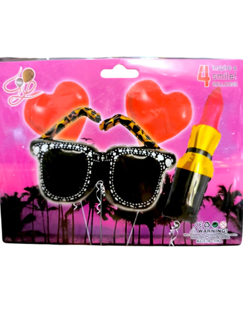 CL3-SET de globos x4 unidades lentes y labial