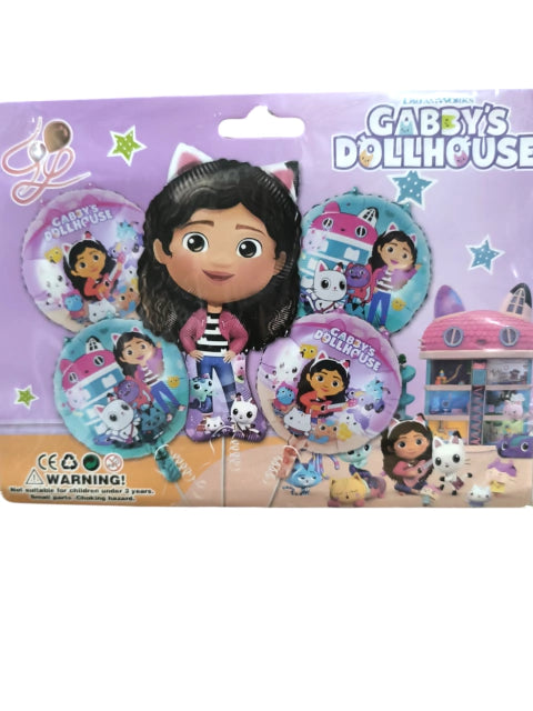 CL3-SET de globos x5 unidades gabby's dollhouse