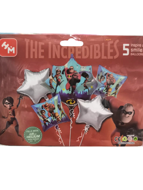 CL3-SET de globos x5 unidades los increíbles