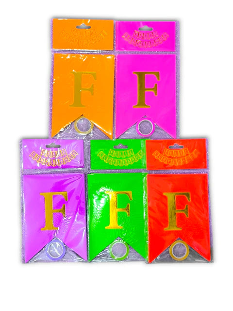 Banderín feliz cumpleaños flúor