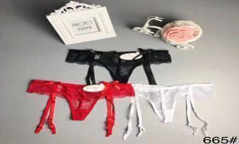 TANGA + PORTALIGAS DE ENCAJE CHONG KEER X 12 UNIDADES (HT-3006/ COD. 1106658)