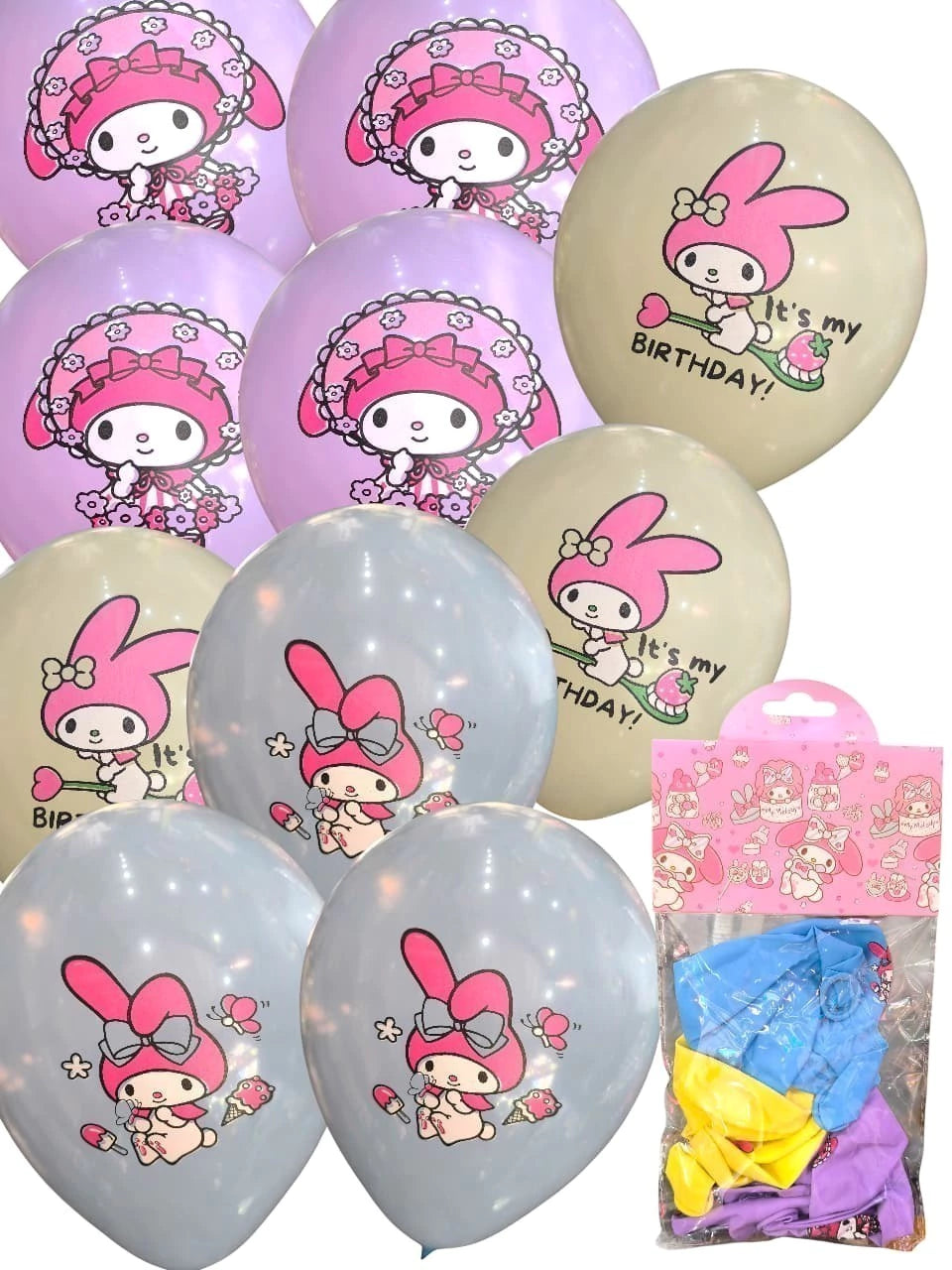 CL3-PACK DE GLOBO PERSONAJES X10 DE 12 PULGADAS