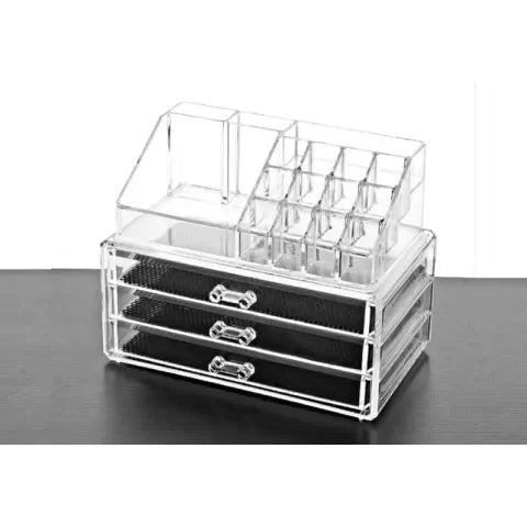 GMF-ORGANIZADOR DE MAQUILLAJE CON 3 CAJONES DE ACRÍLICO COD.HT-1206