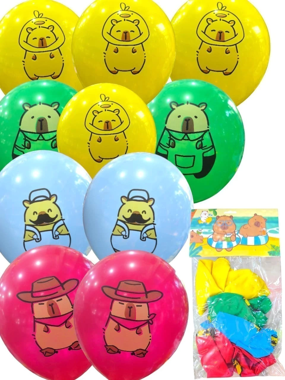 CL3-PACK DE GLOBO PERSONAJES X10 DE 12 PULGADAS