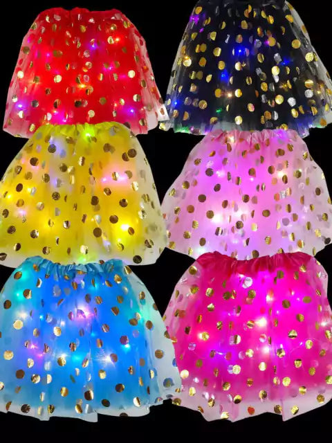 CL3-带灯光和波点图案的芭蕾舞裙