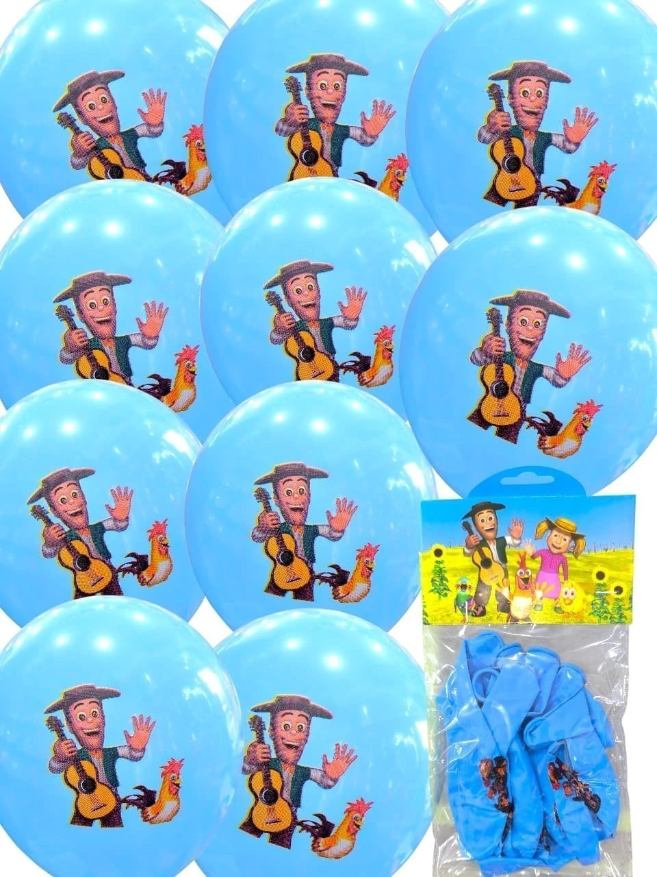 CL3-PACK DE GLOBO PERSONAJES X10 DE 12 PULGADAS