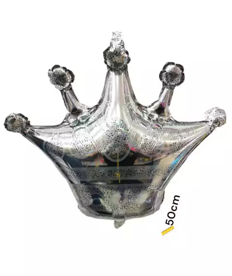 CL3-GLOBO CORONA PLATEADO X 10 UNIDAD