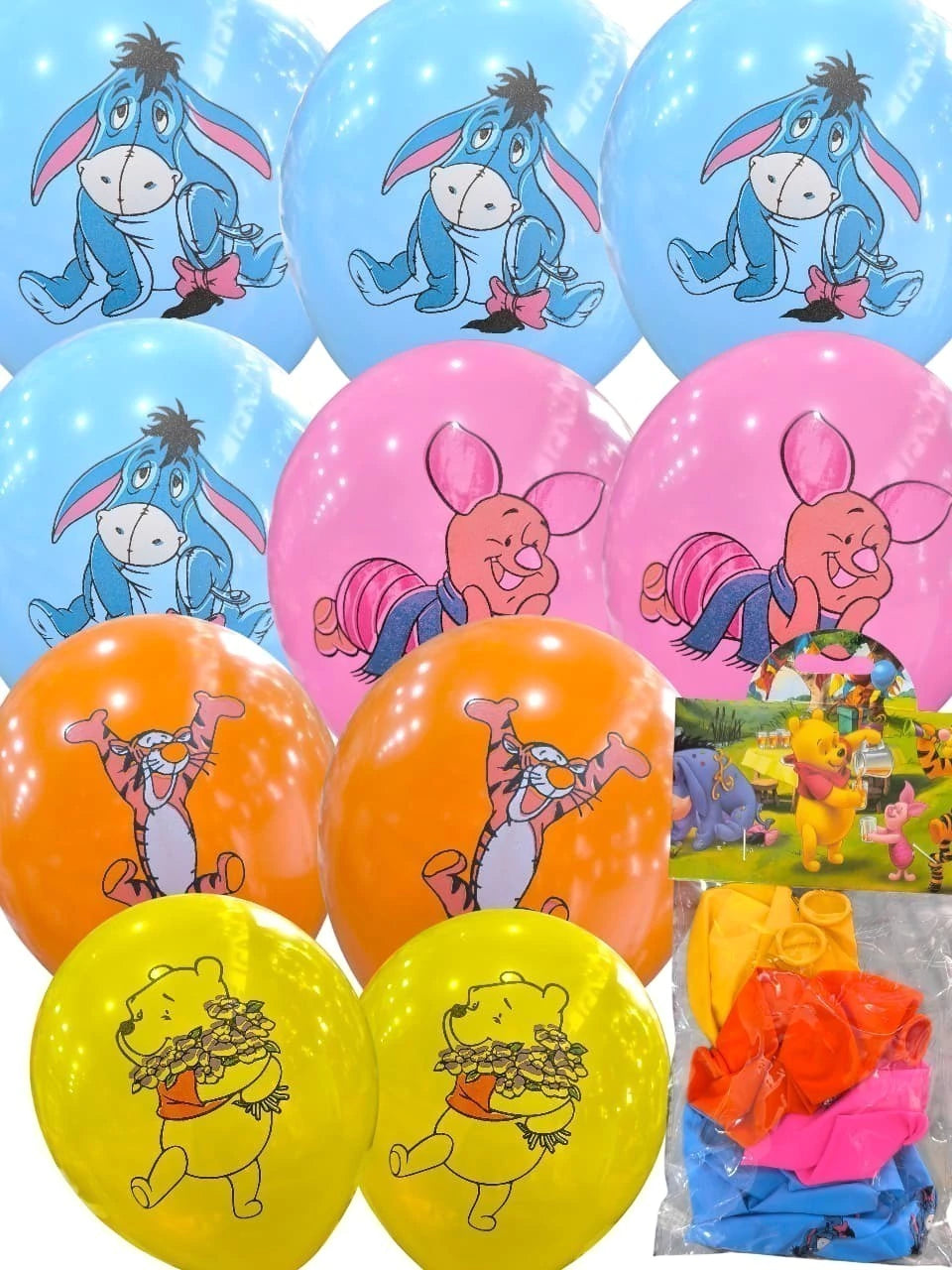 CL3-PACK DE GLOBO PERSONAJES X10 DE 12 PULGADAS