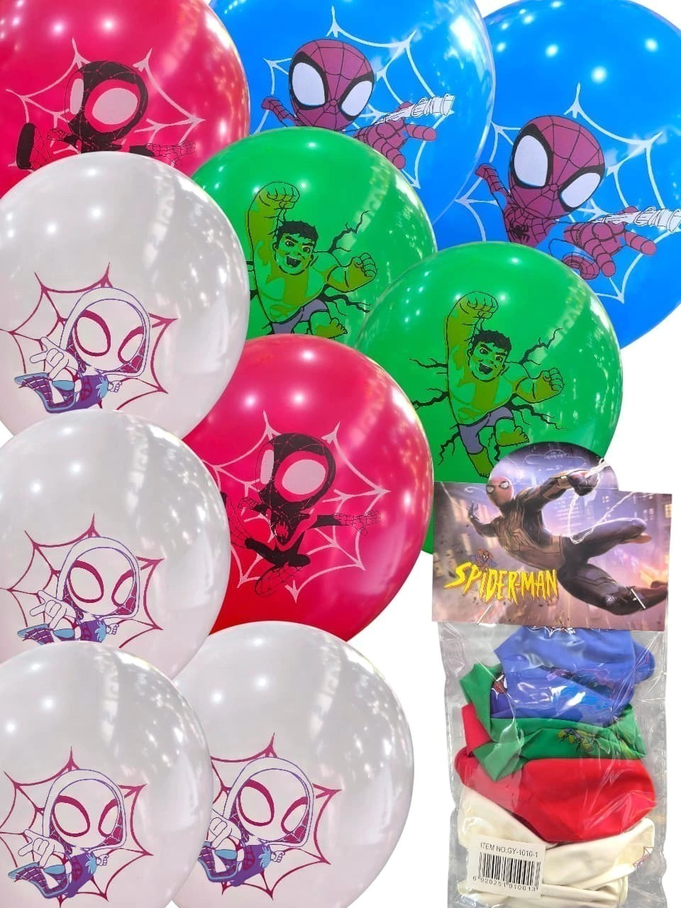 CL3-PACK DE GLOBO PERSONAJES X10 DE 12 PULGADAS
