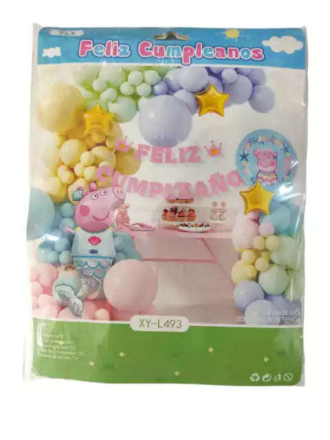 CL3-COMBO DE GLOBOS PEPPA PIG SIRENA